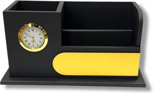 Clock & Card Desk Organiser