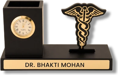 Caduceus Desk Clock