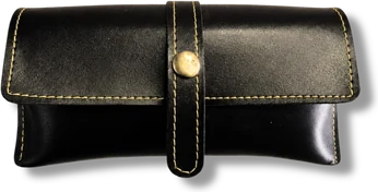 Snap-Flap Sunglass Pouch — Black