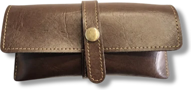 Snap-Flap Sunglass Pouch — Brown